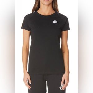 KAPPA Women's 222 Banda Bayamon Tee Black Smoke Small NWT